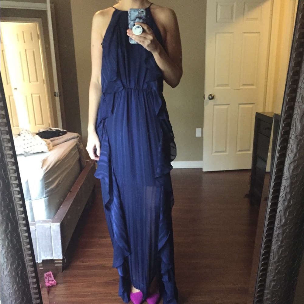 NEW NWT Halston Royal Blue Maxi Gown Size 8
